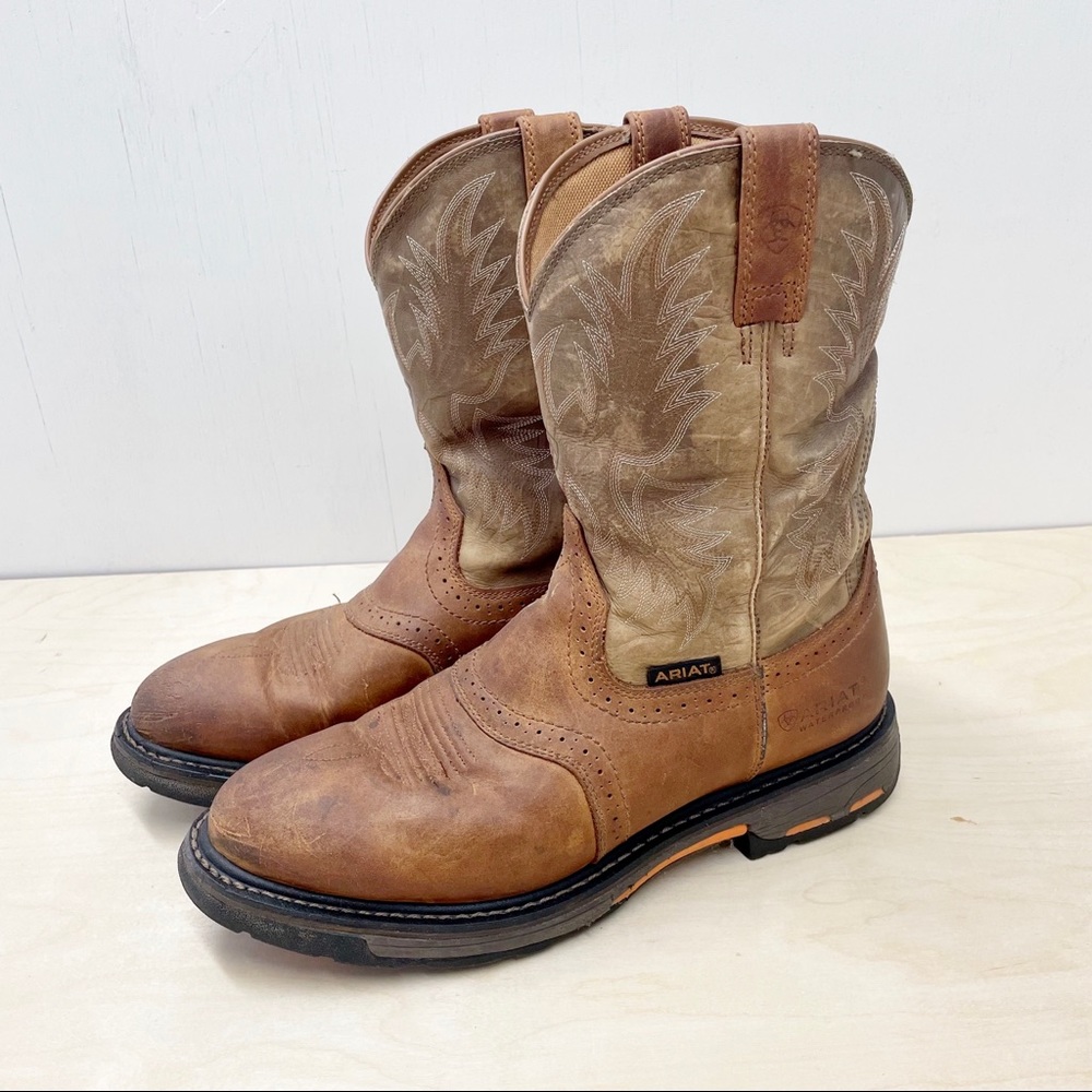 (SOLD) Ariat WorkHog Waterproof Work Boot Leather Mens Size 12D